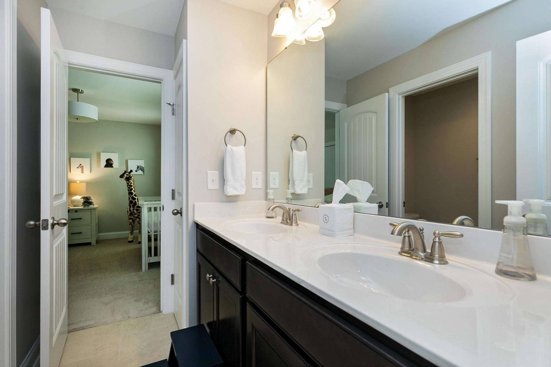 1016 Capstone Drive Durham, NC 27713 - Photo 34 of 50 a bathroom with a sink double vanity and a mirror