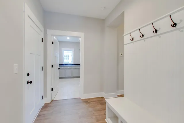 a view of hallway with stairs