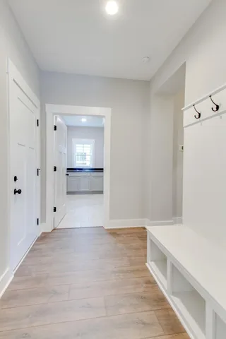 a view of an empty room and window