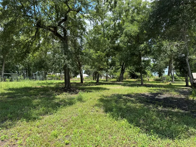 a view of grassy field with benches