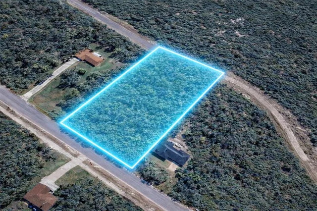a view of a yard with wooden fence