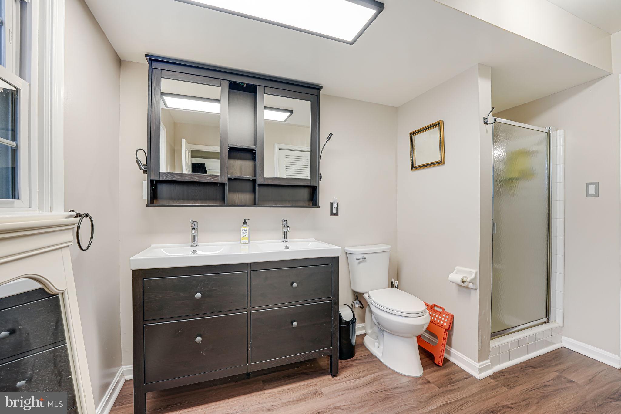 12132 Stirrup Road Reston, VA 20191 - Photo 38 of 67 a bathroom with a toilet a sink and mirror