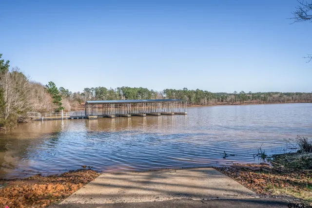 a view of a road with a yard
