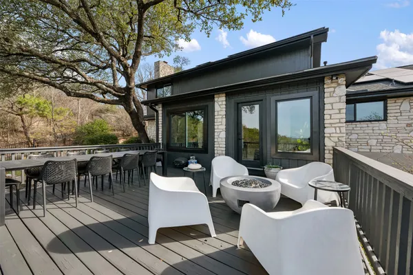a backyard of a house with lots of green space