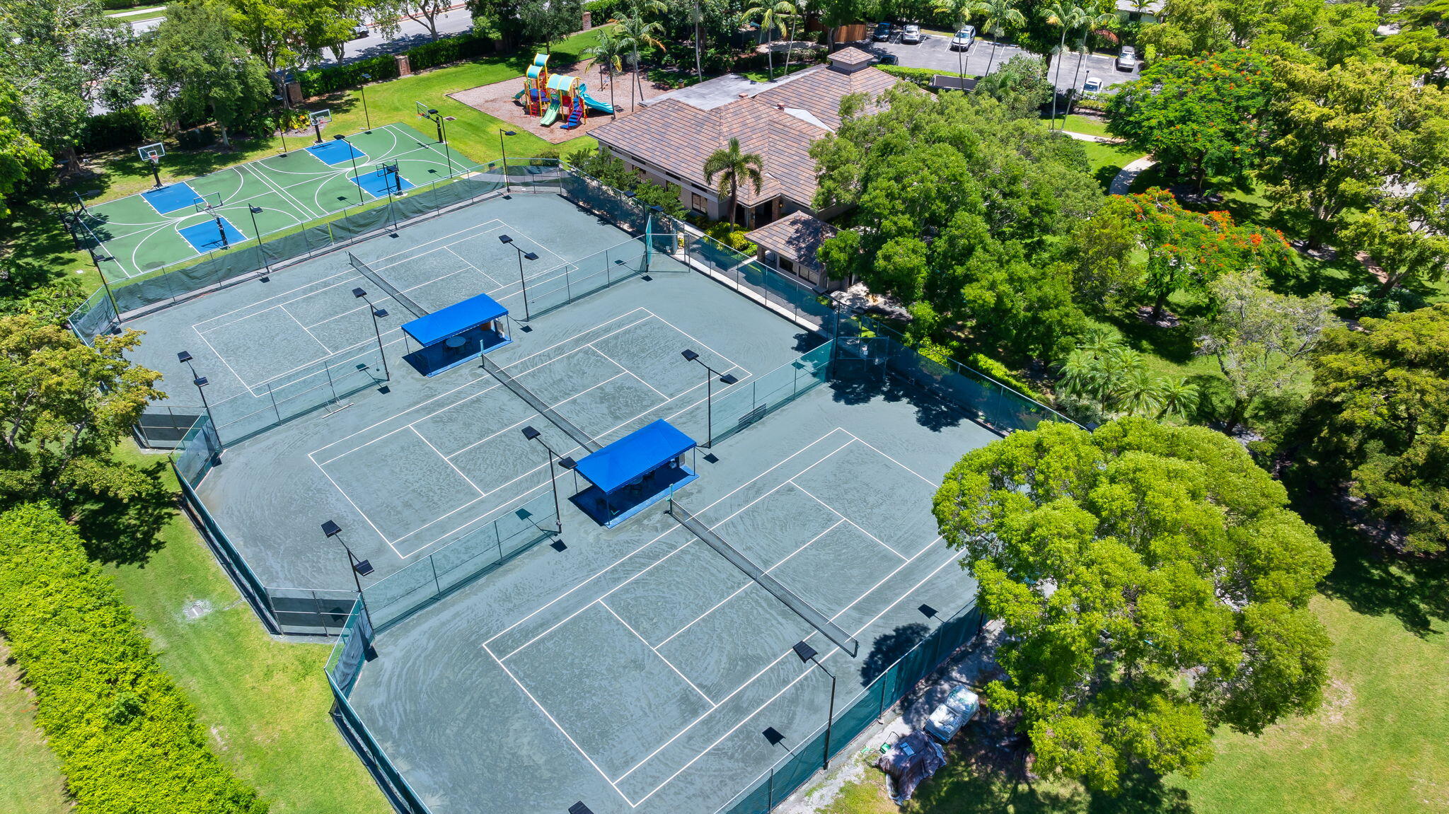 4885 Regency Court Boca Raton, FL 33434 - Photo 38 of 38 an aerial view of a house with a yard basket ball court