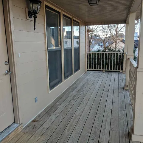 a view of a wooden deck