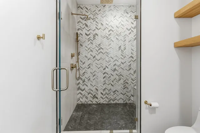 a bathroom with a shower