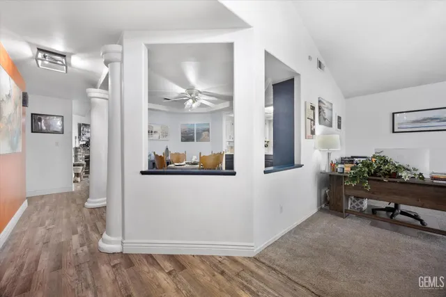 a view of livingroom with furniture and wooden floor