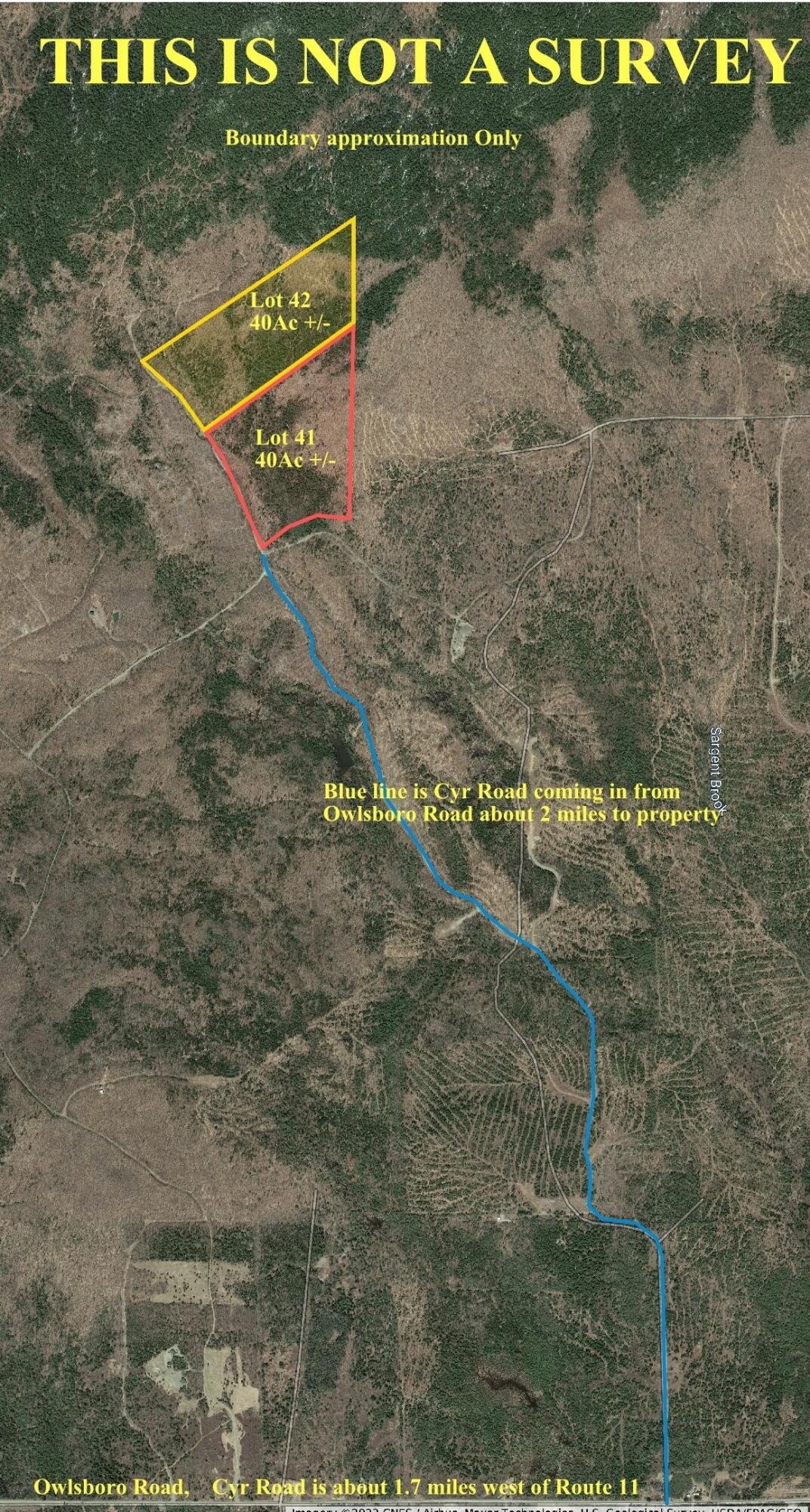 Lot 41 Cyr Rd Mount Patten, ME 04765 - Photo 3 of 8 Map1 Lot 41&42 Cyr Road, Mount Chase WT_