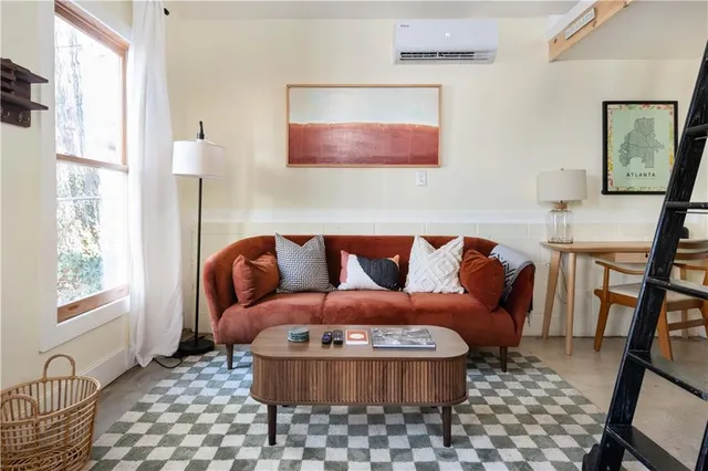 a living room with a couch