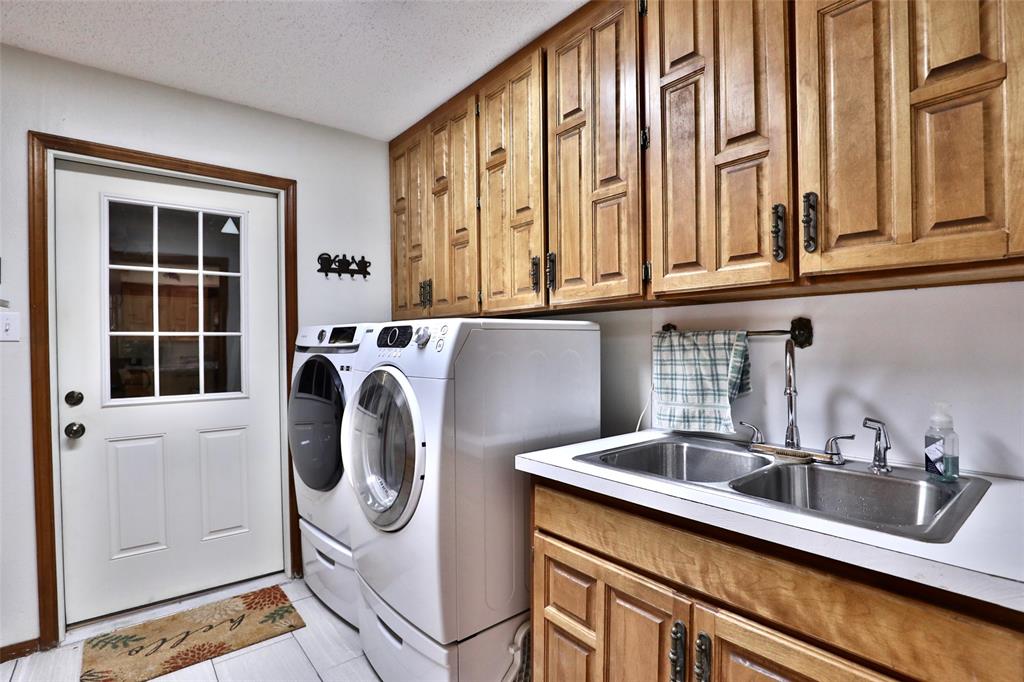 448 Elmdale Road South Abilene, TX 79602 - Photo 14 of 39 a utility room with stainless steel appliances granite countertop a sink and a window