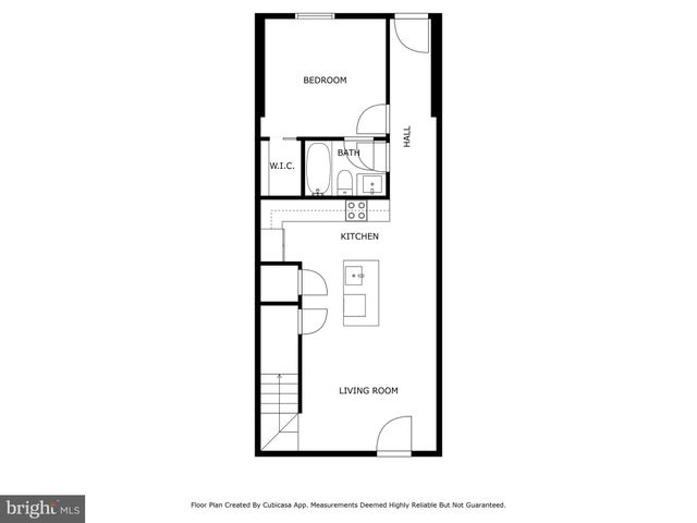 a picture of a bench in front of a door