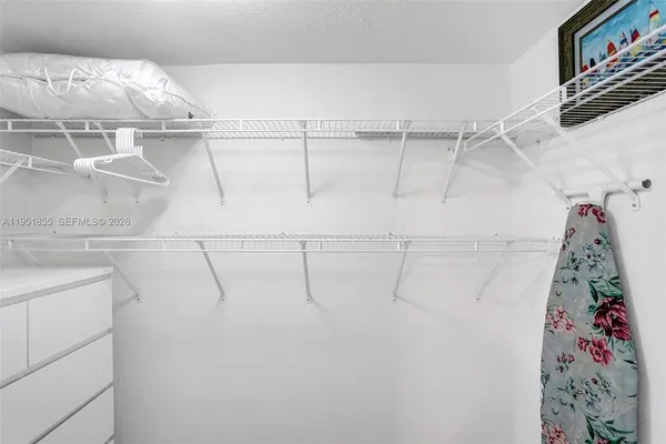 a close view of walk in closet