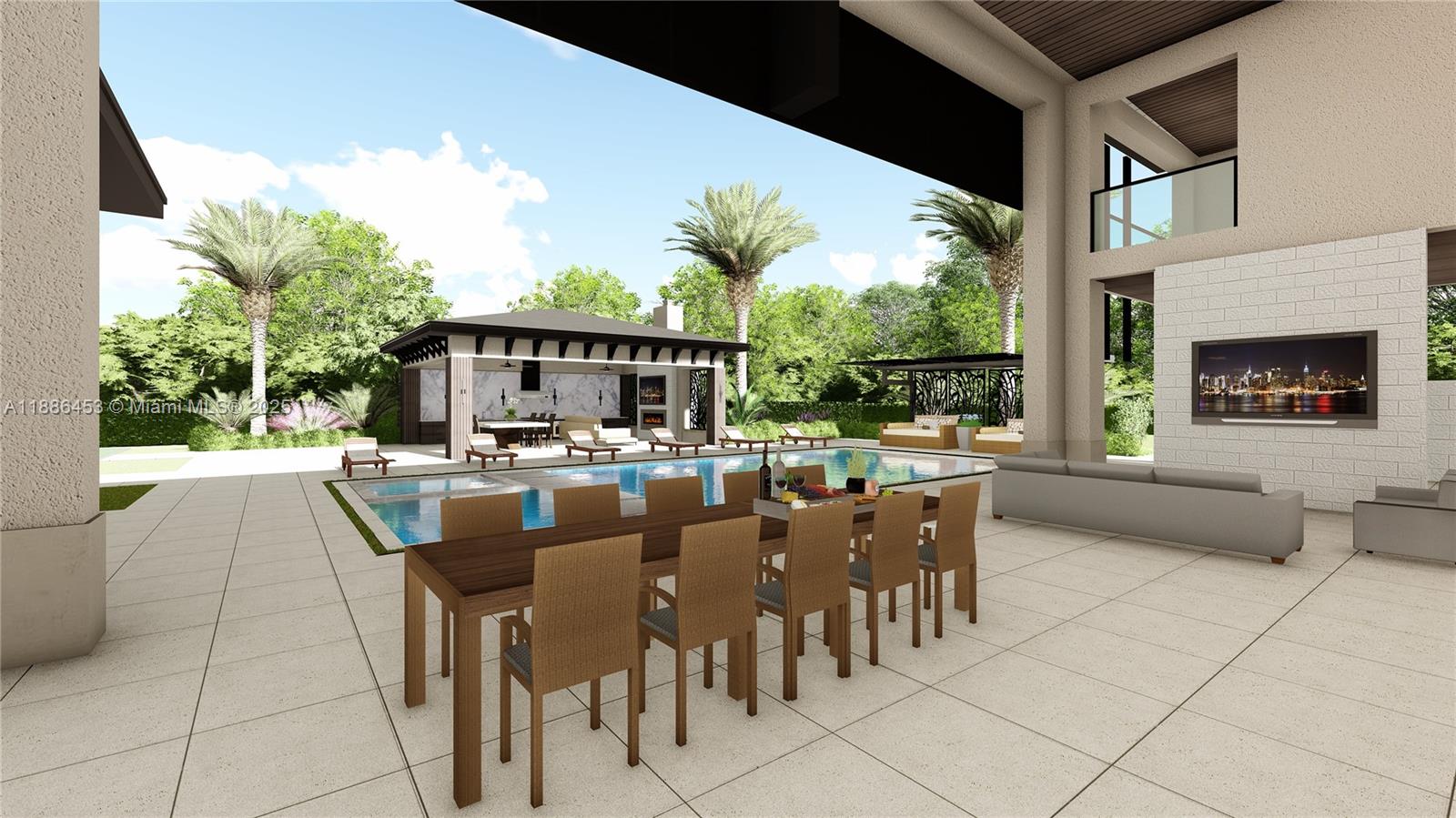 13440 Southwest 36th Court Davie, FL 33330 - Photo 17 of 19 a dining area with furniture and a floor to ceiling window