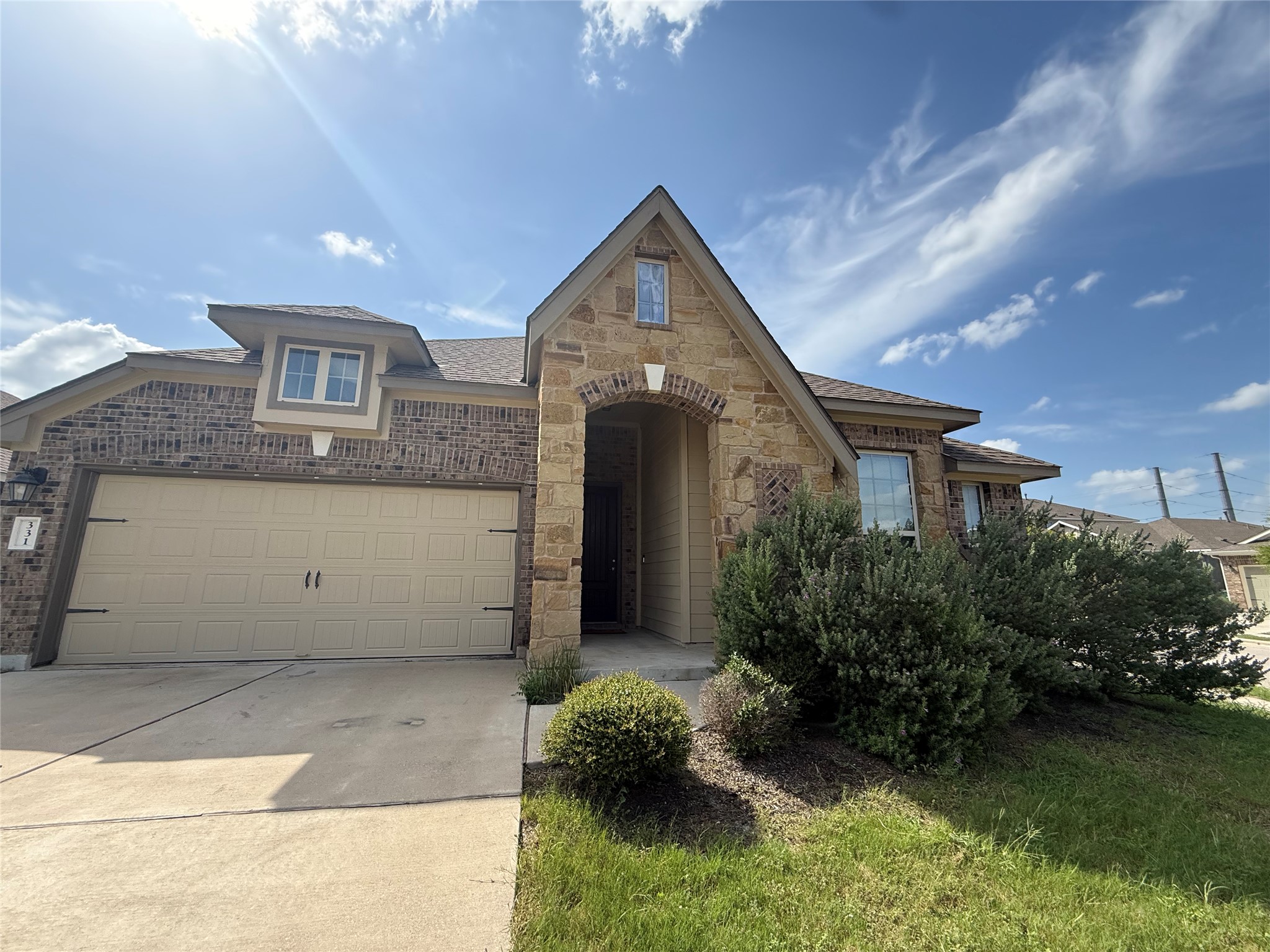 331 Windswept Way, Kyle TX located on a corner lot in Crosswinds Subdivision.