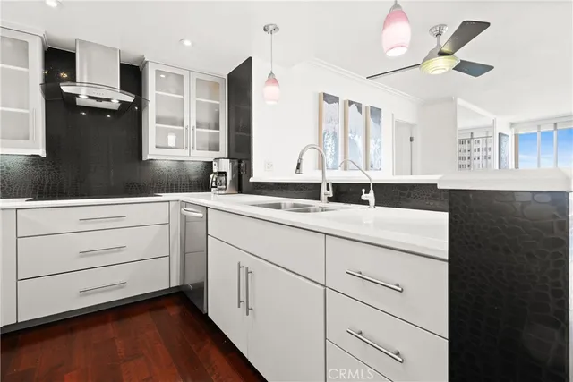 a bathroom with a double vanity sink and mirror