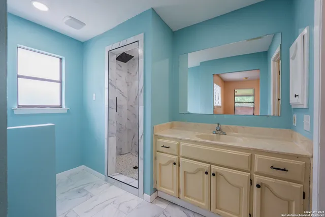 a view of small space with racks on the wall