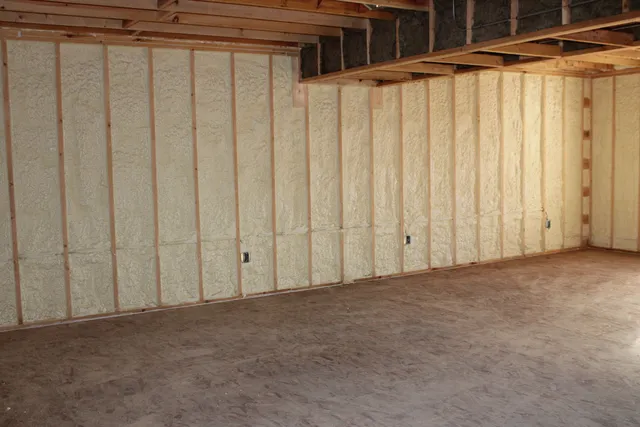a view of a garage with window