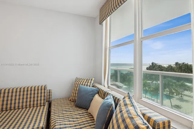 a balcony view with a couch