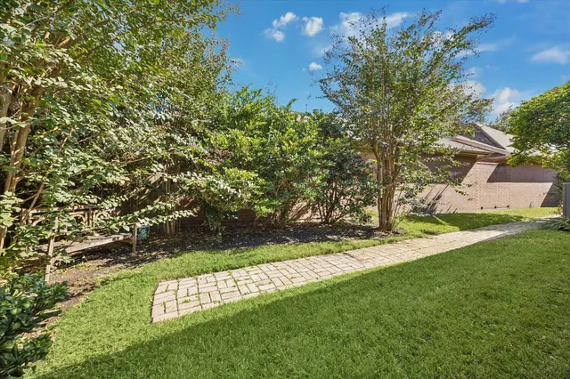 a view of garden with trees