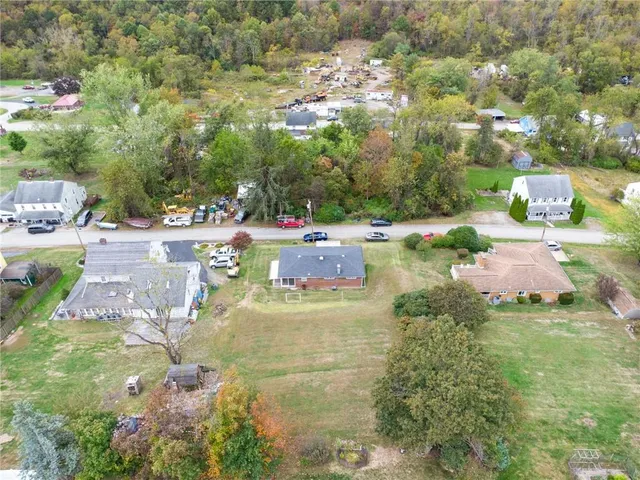 a view of a lake with houses