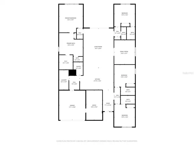 a view of a house with a big yard and large trees