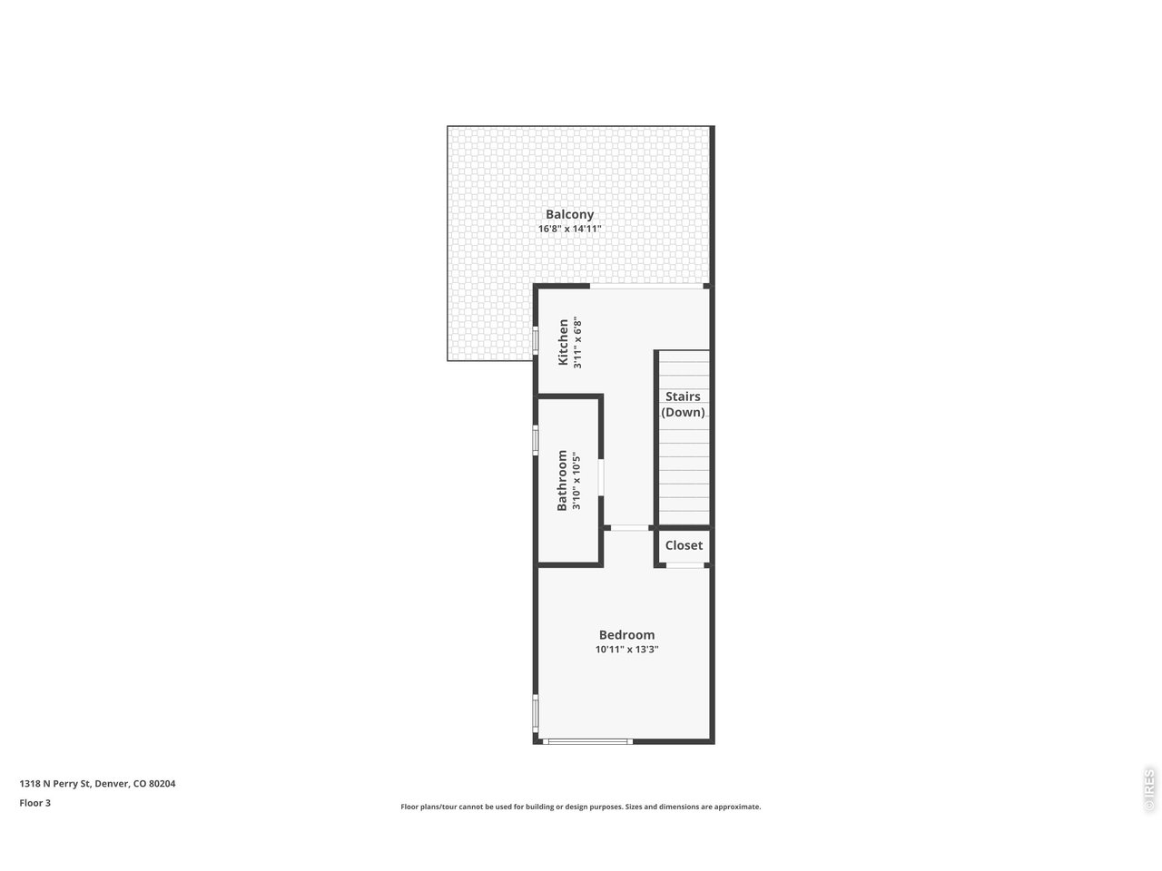 1318 Perry Street Denver, CO 80204 - Photo 49 of 50 3rd level floor plan