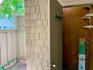 a view of wooden fence