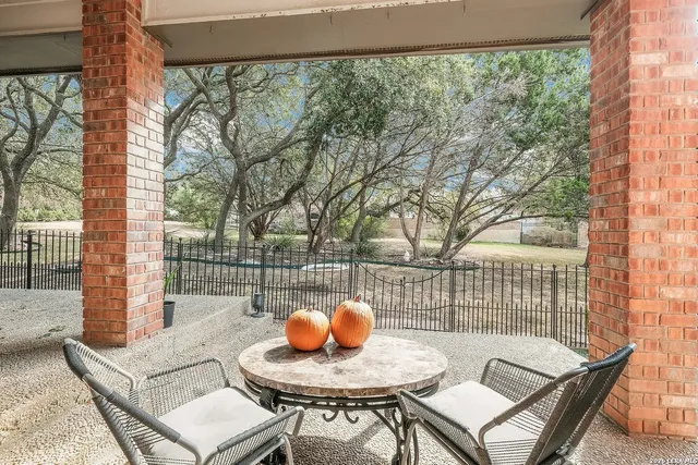 a outdoor view with a sitting space