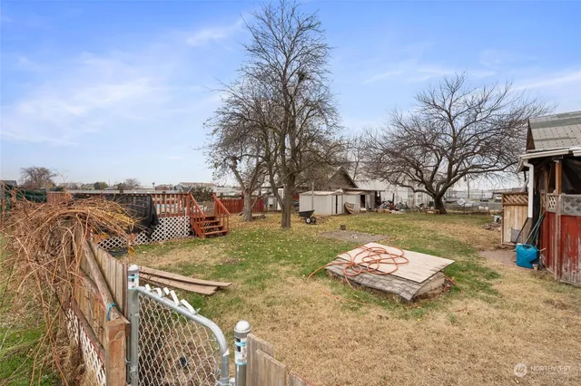 a view of a large body of water with a city view