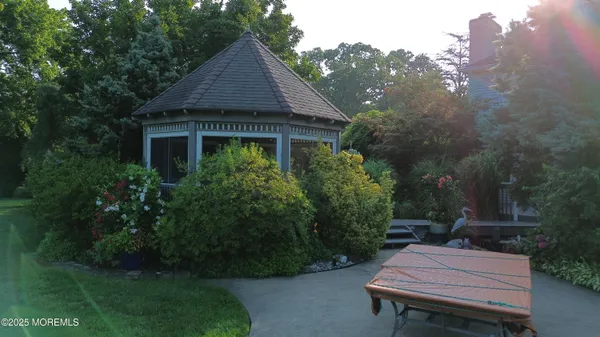 an aerial view of a house