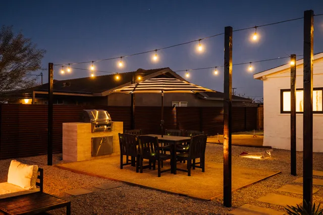 a outdoor space with sitting space