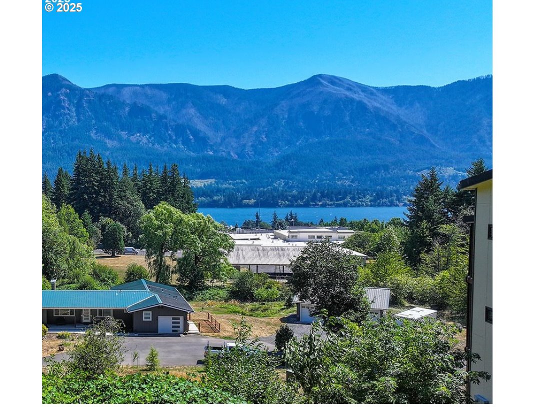 a view of a and mountain