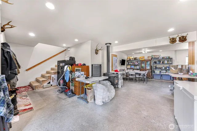 a room with furniture and a table