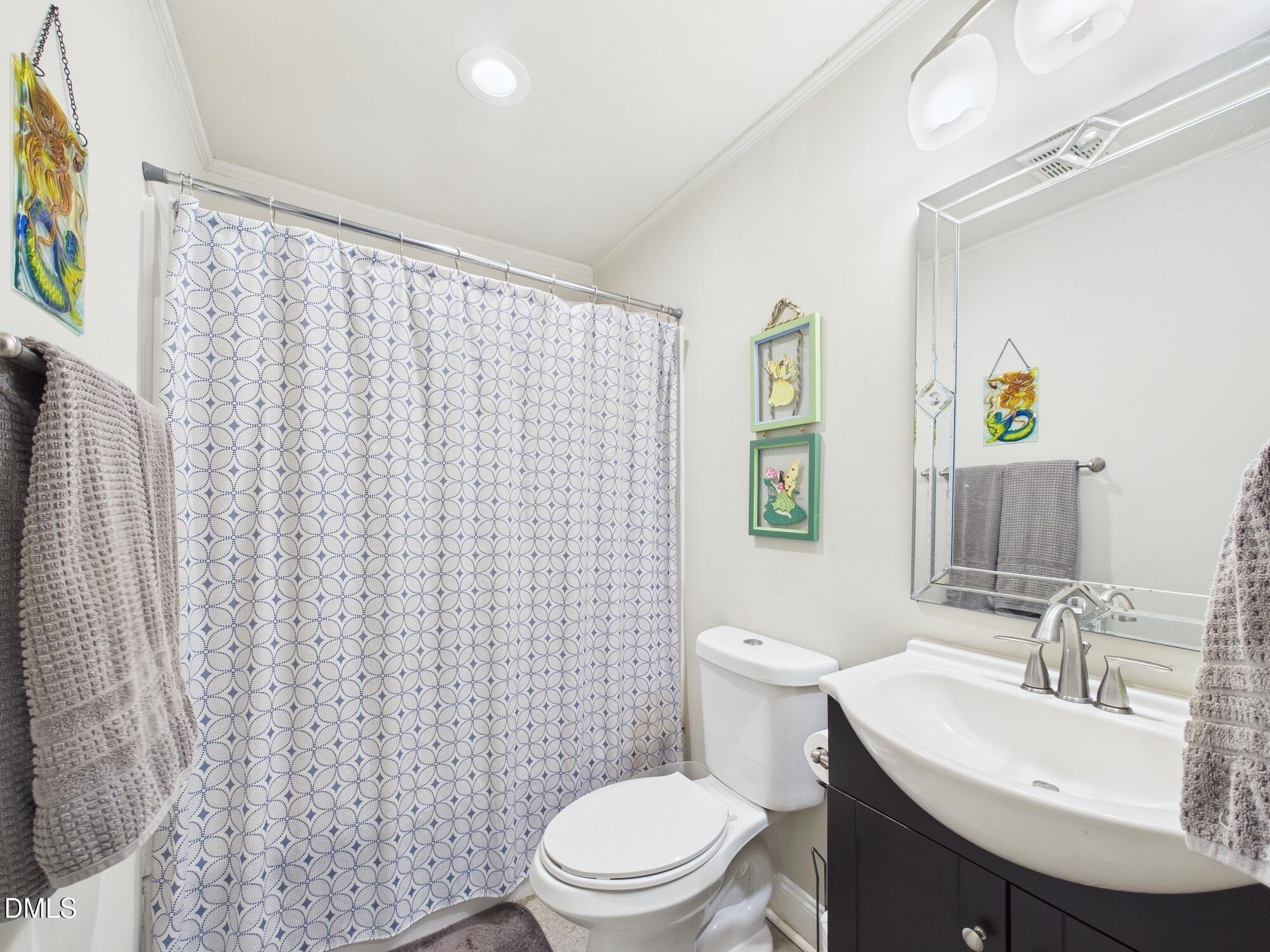 109 Blanchard Street Raleigh, NC 27603 - Photo 31 of 57 a bathroom with a sink a toilet and a mirror