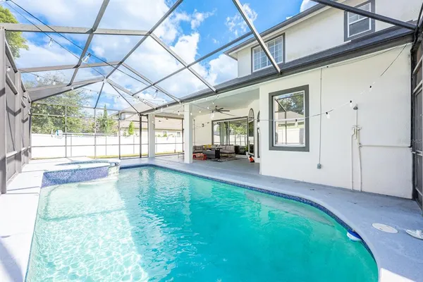 a living room with a yard