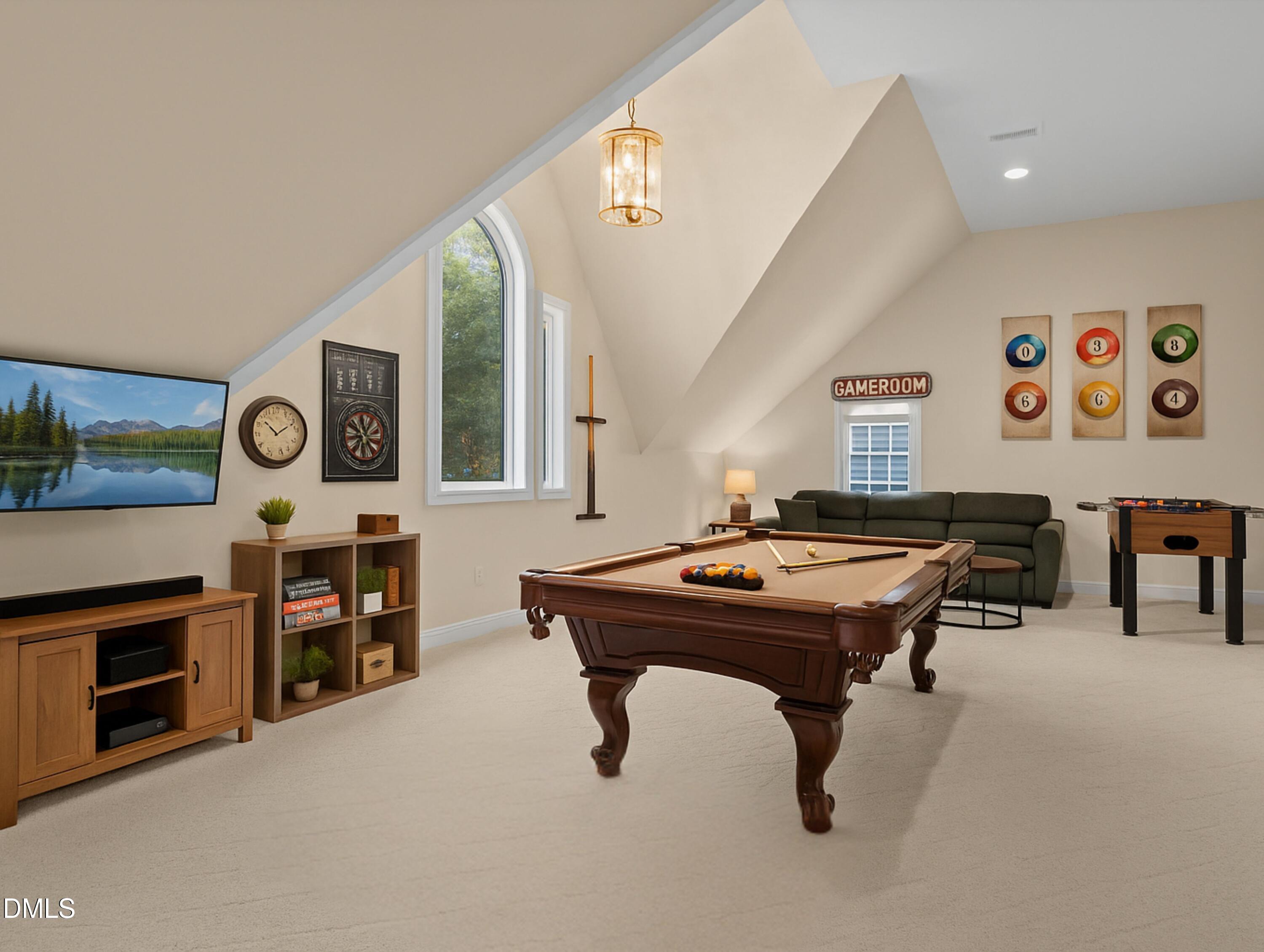 5870 Hoyt Road Middlesex, NC 27557 - Photo 22 of 33 a room with furniture pool table and flat screen tv