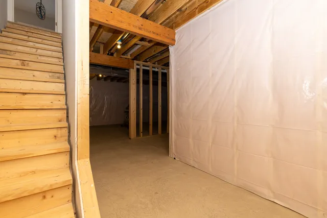 a view of a bathroom with a shower