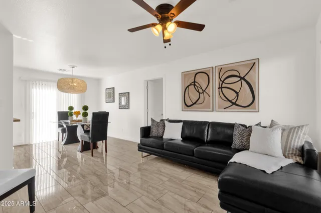 a living room with furniture