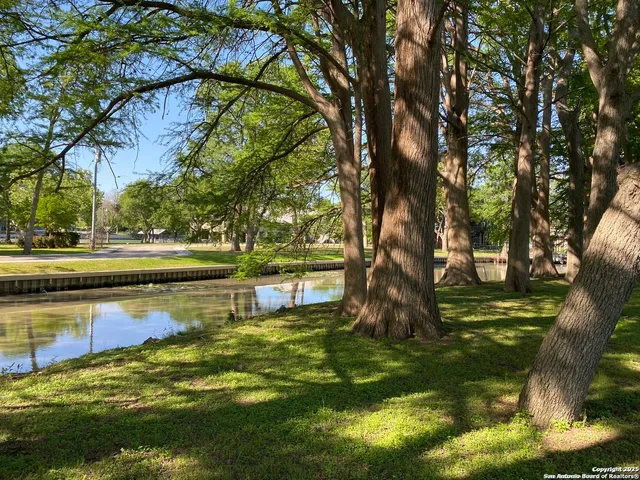a view of a lake with houses