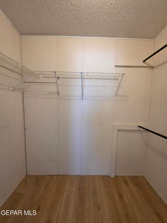 a view of a storage in a room