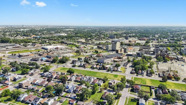 an aerial view of a city