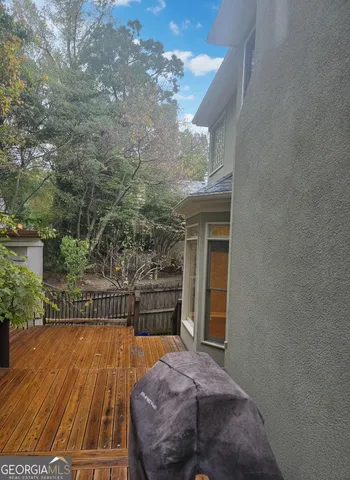 a view of balcony with hardwood