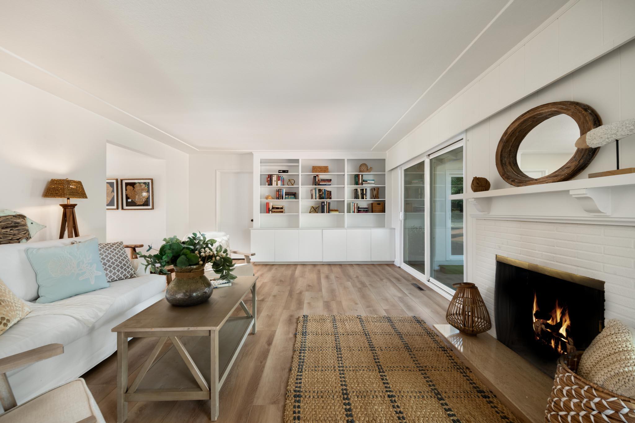 1180 Mesa Road Montecito, CA 93108 - Photo 5 of 25 Living Room with Fireplace