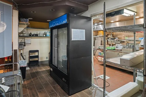 a kitchen with lots of counter top space