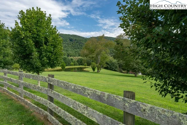 a view of a garden with a slide