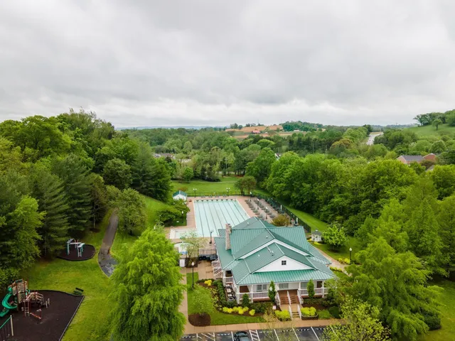 an aerial view of a house