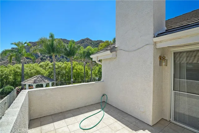 a view of a bathtub in a balcony