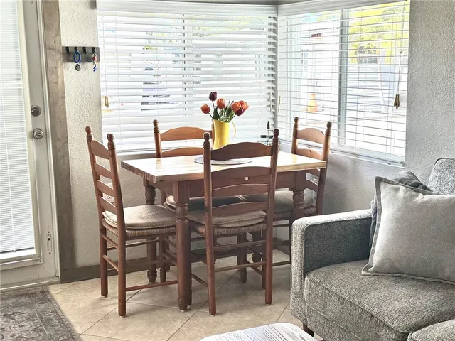 a dining table on the table