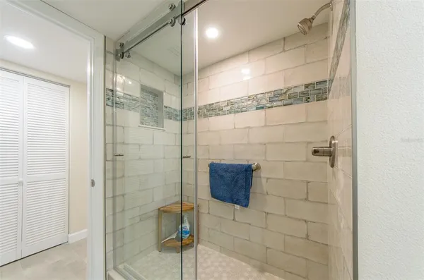a bathroom with a shower